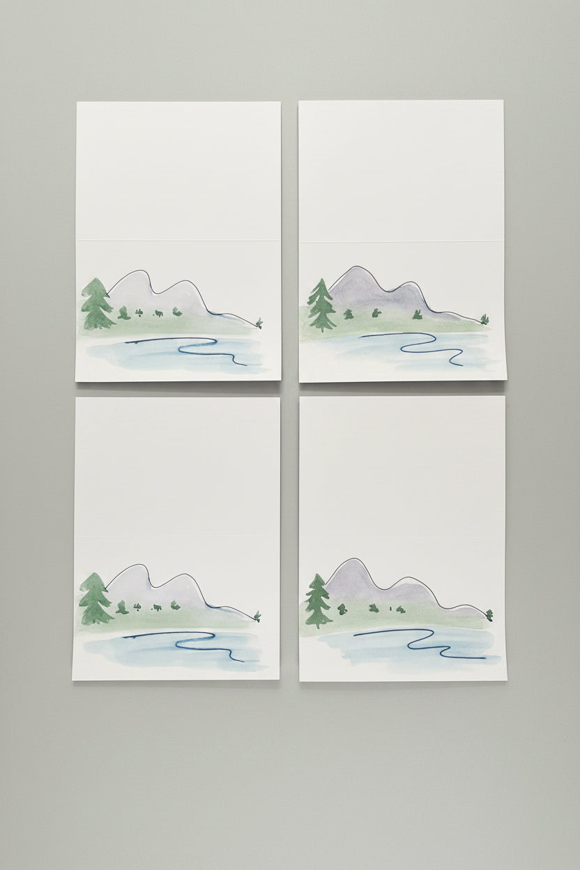 Mountains and The Sea Watercolor Card