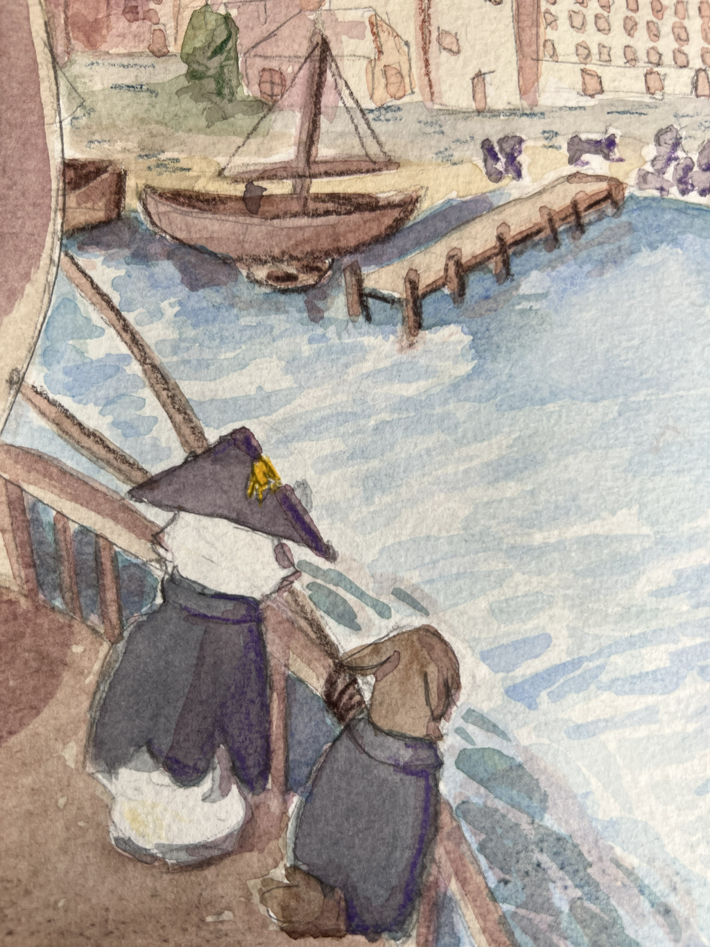 Long Awaited Watercolor Harbor Art Print